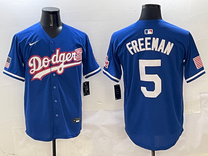 Men's Los Angeles Dodgers Freddie Freeman Royal Player Jersey
