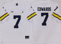 Men's Michigan Wolverines Donovan Edwards White Player Game Jersey
