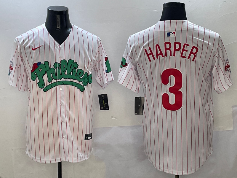 Men's Philadelphia Phillies Bryce Harper White Player Jersey
