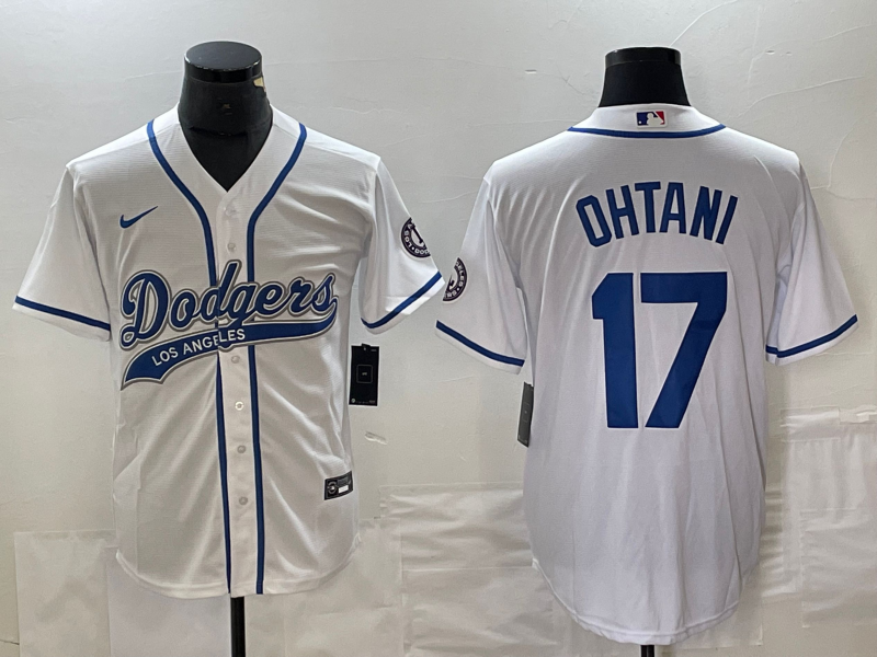 Men's Los Angeles Dodgers Shohei Ohtani White Player Jersey Joint Edition