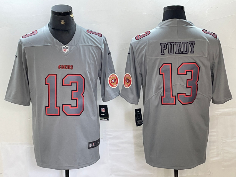 Men's San Francisco 49ers Brock Purdy Gray Atmosphere Fashion Game Jersey