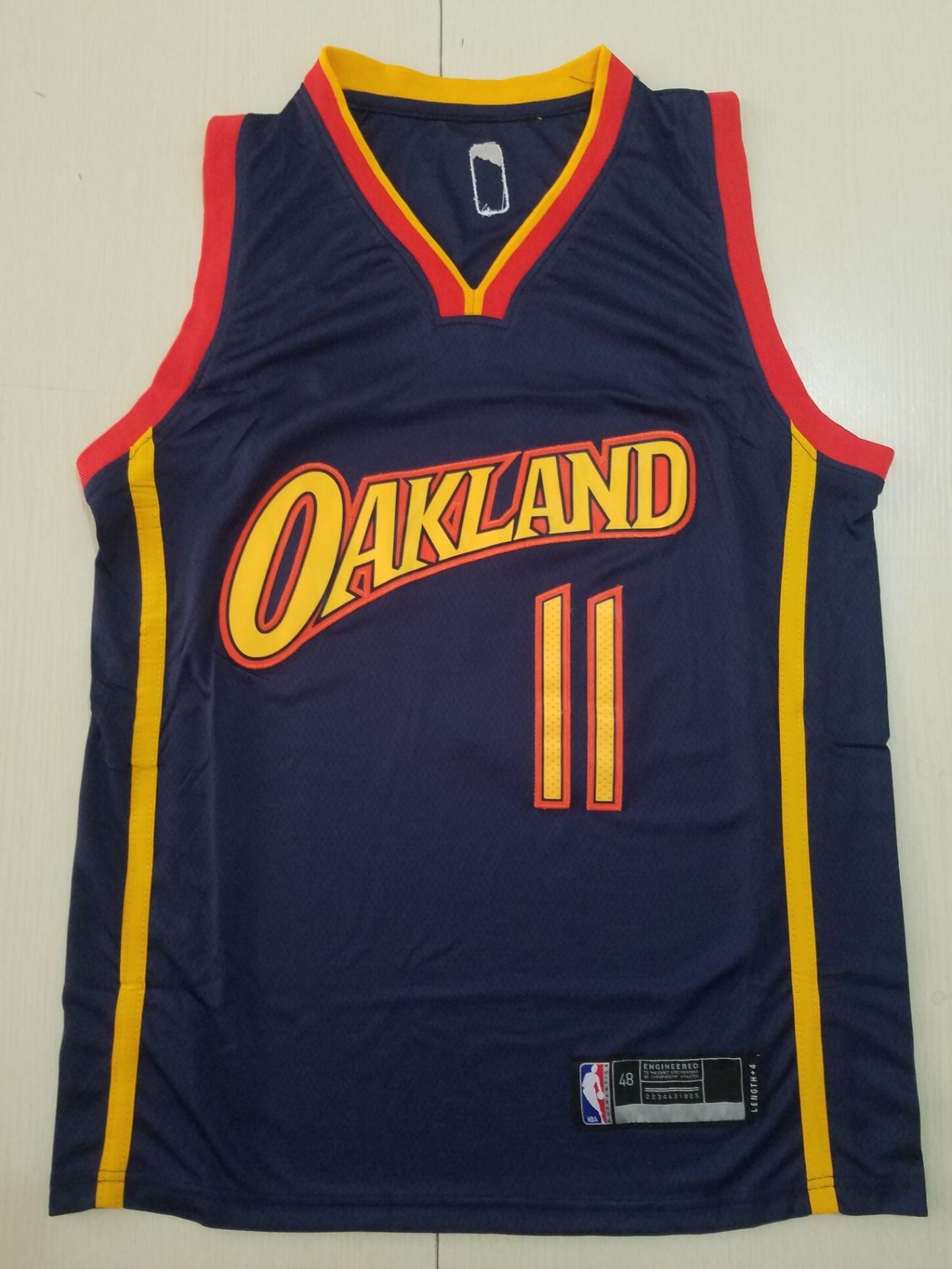 Men's Golden State Warriors Klay Thompson Navy Hardwood Classics Jersey