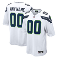 Men's Seattle Seahawks White Custom Game Jersey