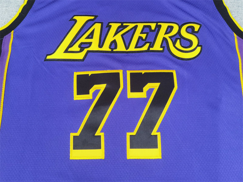 Men's Los Angeles Lakers Luka Doncic Purple Swingman Jersey - Statement Edition
