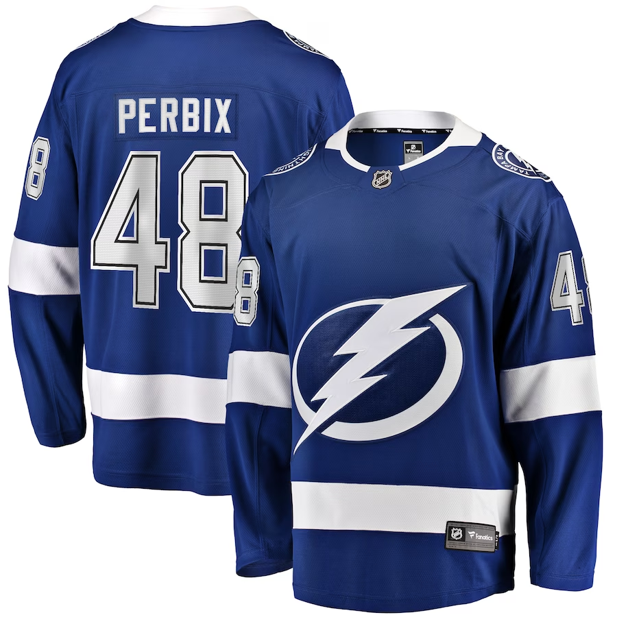 Men's Tampa Bay Lightning Nick Perbix Blue Home Breakaway Player Jersey
