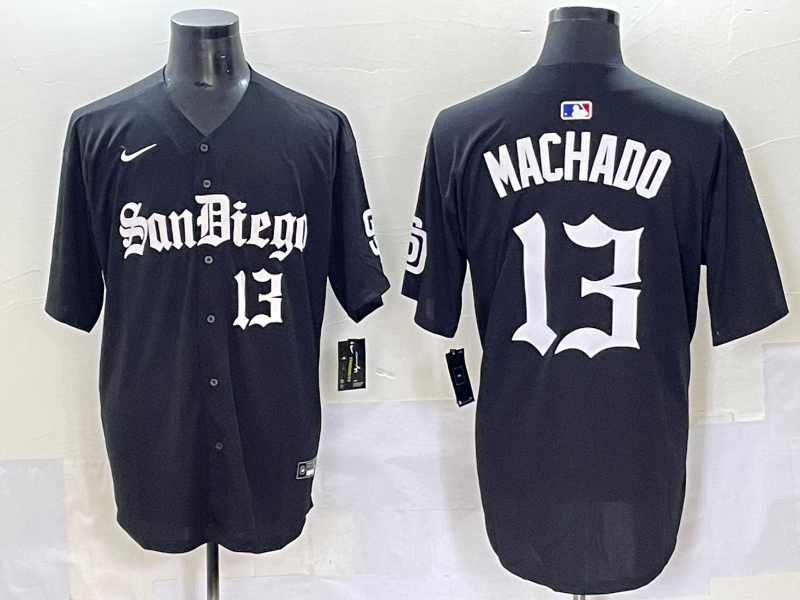 Men's San Diego Padres Manny Machado Black Game Player Jersey