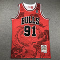 Men's Chicago Bulls Dennis Rodman Red Year of Dragon Edition Swingman Jersey