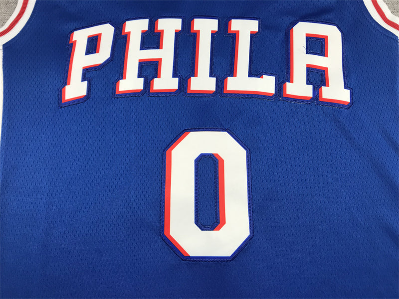 Men's Philadelphia 76ers Tyrese Maxey Blue 2020/21 Fast Break Replica Jersey