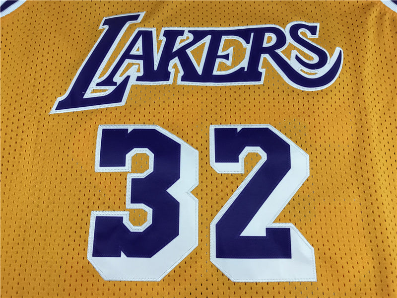 Men's Los Angeles Lakers Magic Johnson Yellow Throwback Jersey