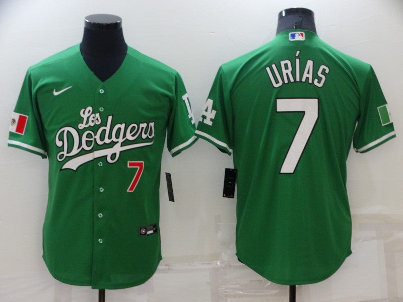 Men's Los Angeles Dodgers Julio Urias Green Stitched Jersey