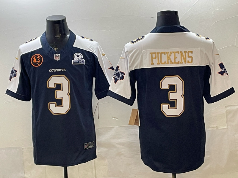 Men's Dallas Cowboys George Pickens Navy Game Team Jersey