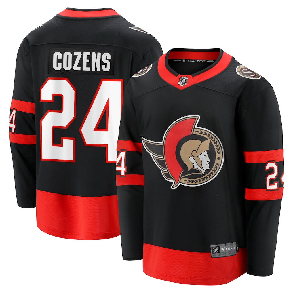 Men's Ottawa Senators Dylan Cozens Fanatics Black Home Breakaway Jersey