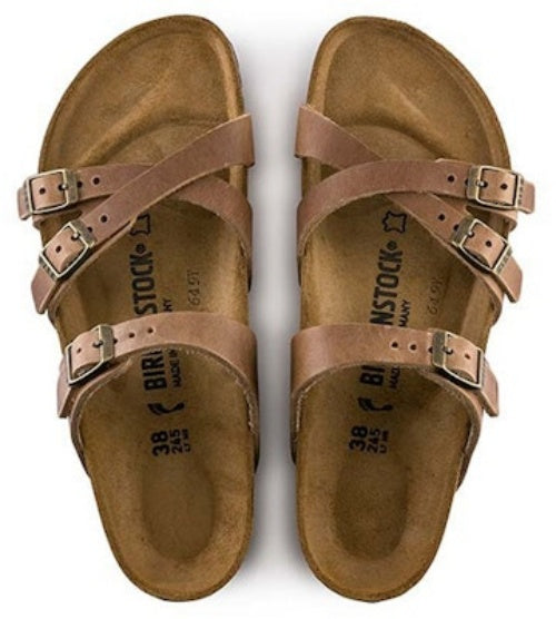 Birkenstock Franca Oiled Leather 1015931 Tobacco Brown Narrow Fit Sandals