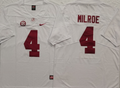 Men's Alabama Crimson Tide Jalen Milroe White Game Jersey