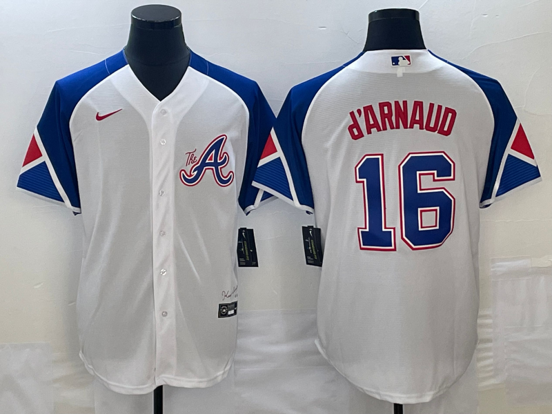 Men's Atlanta Braves Travis d'Arnaud White 2023 City Connect Replica Player Jersey
