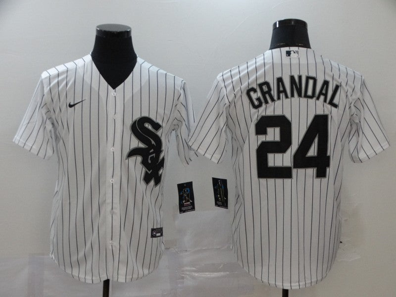 Men's Chicago White Sox Yasmani Grandal White Replica Baseball Jersey