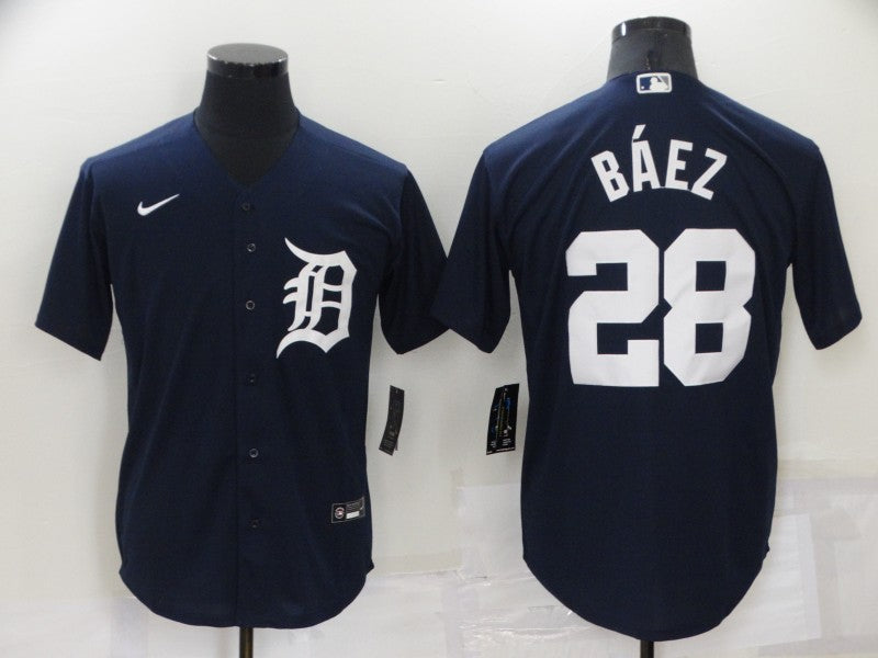 Men's Detroit Tigers Javier Baez Navy Replica Baseball Jersey