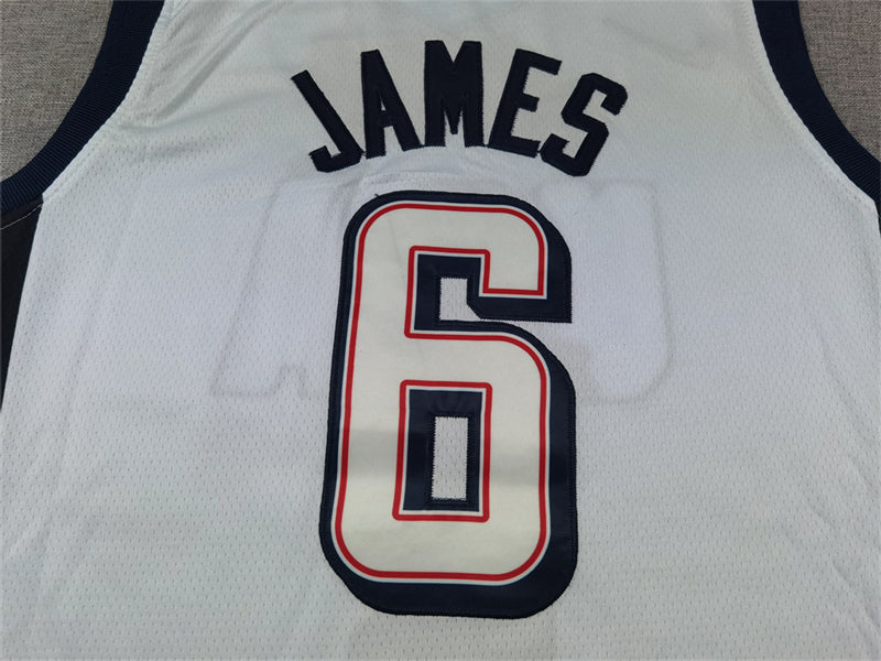 Men's 2024 USA Dream Team LeBron James White Authentic Player Jersey