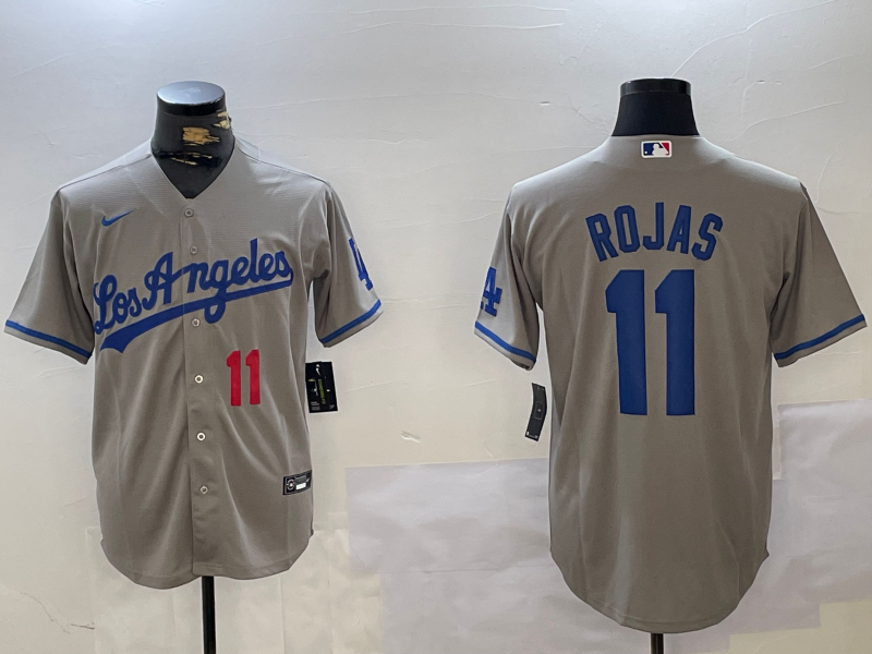 Men's Los Angeles Dodgers Miguel Rojas Gray Replica Player Jersey