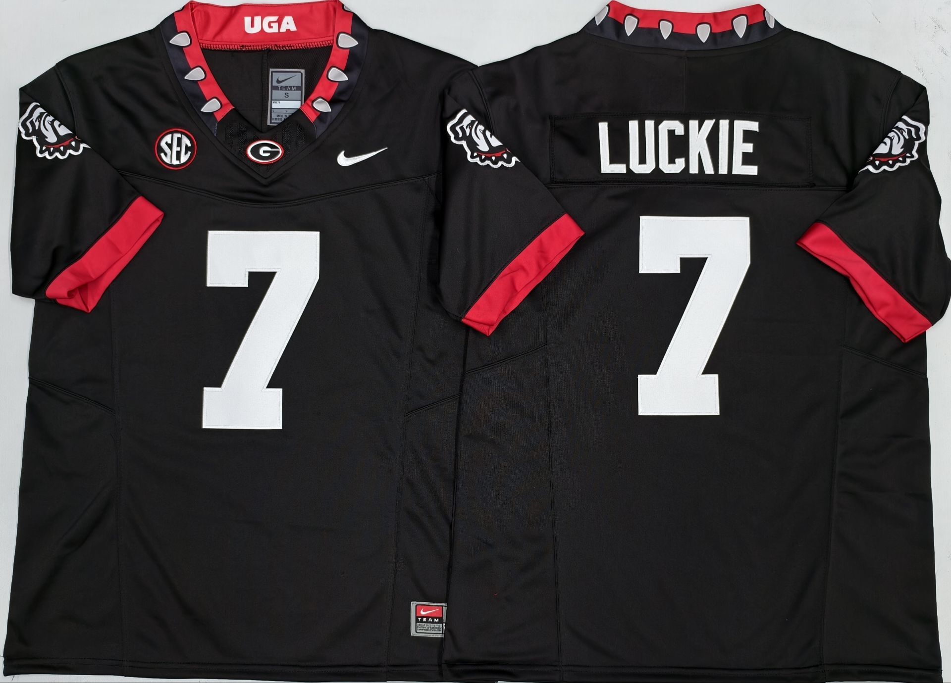 Men's Georgia Bulldogs Lawson Luckie Black Player Game Jersey
