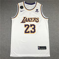 Men's Los Angeles Lakers LeBron James NBA White Swingman Player Jersey