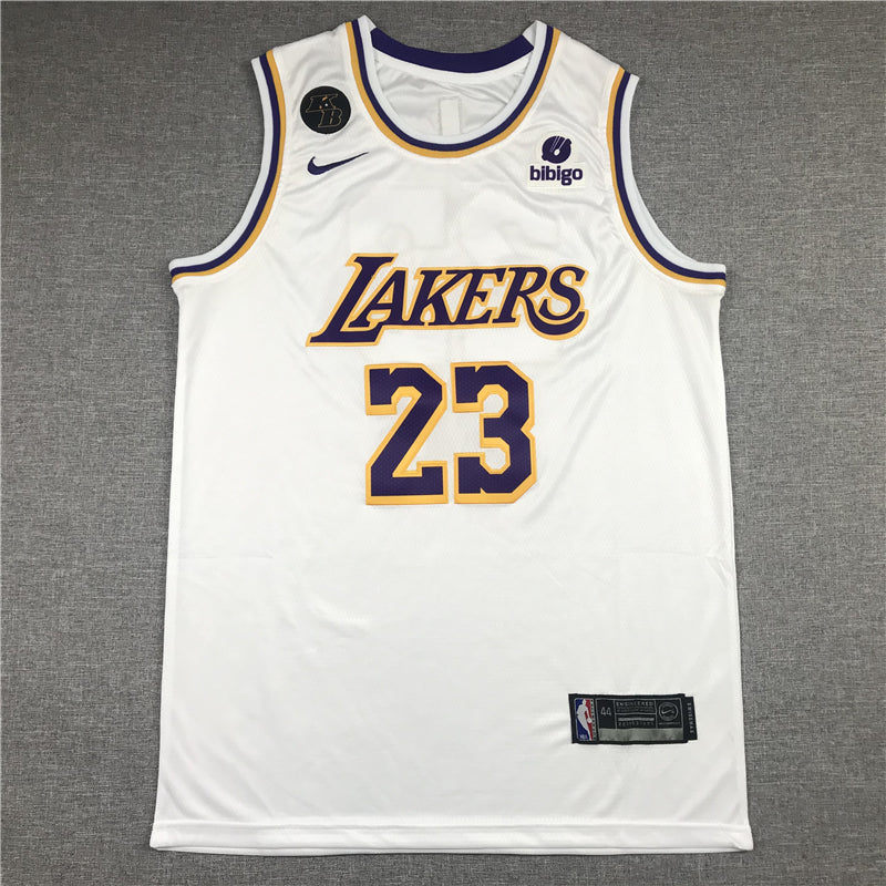 Men's Los Angeles Lakers LeBron James NBA White Swingman Player Jersey