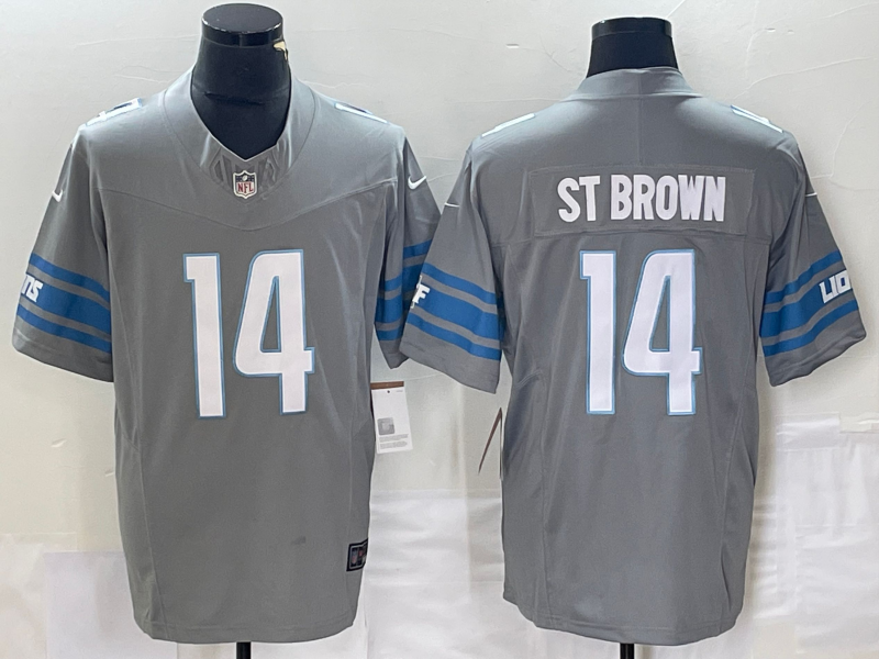 Men's Detroit Lions Amon-Ra St. Brown Gray Game Jersey