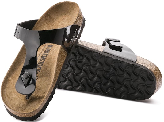 Birkenstock Gizeh Birko-Flor 0043661 Black Patent Sandals
