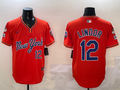 Men's New York Mets Francisco Lindor Orange Replica Player Jersey