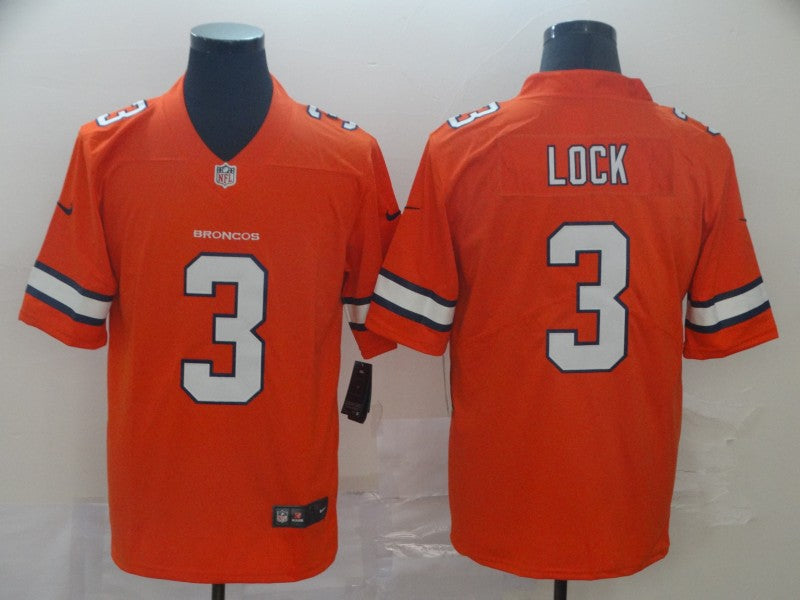 Men's Denver Broncos Drew Lock Orange Game Player Jersey