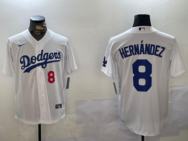 Men's Los Angeles Dodgers Enrique Hernandez White Replica Player Jersey