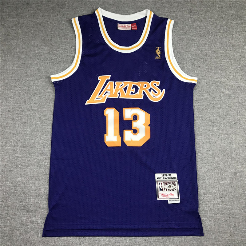 Men's Los Angeles Lakers Wilt Chamberlain NBA Swingman Jersey - Retro Purple