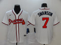 Men's Atlanta Braves Dansby Swanson White Replica Player Jersey