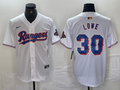 Men's Texas Rangers Nathaniel Lowe White 2024 Gold Collection Limited Player Jersey