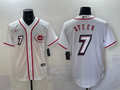 Men's Cincinnati Reds Spencer Steer White 2025 MLB Speedway Classic Home Replica Jersey