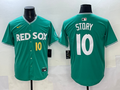 Men's Boston Red Sox Trevor Story Green 2025 City Connect Limited Player Jersey