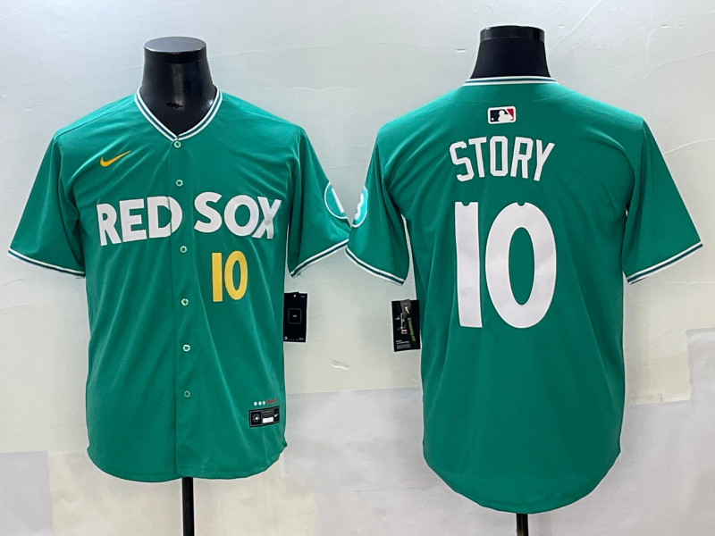 Men's Boston Red Sox Trevor Story Green 2025 City Connect Limited Player Jersey