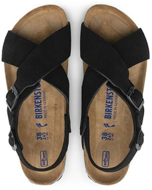 Birkenstock Tulum Suede Leather 1024086 Narrow Fit Black Sandals