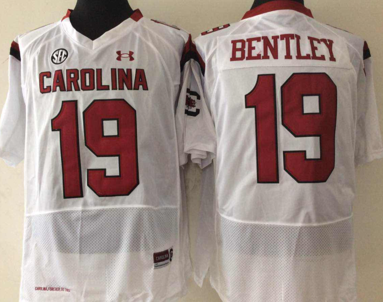 Men's South Carolina Gamecock Jake Bentley White Player Game Jersey