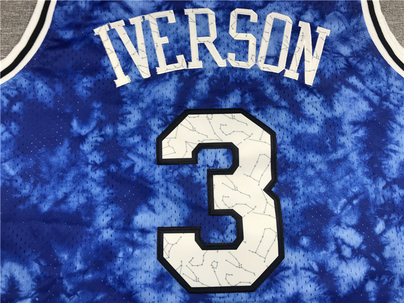 Men's Philadelphia 76ers Allen Iverson Blue Galaxy Swingman Jersey