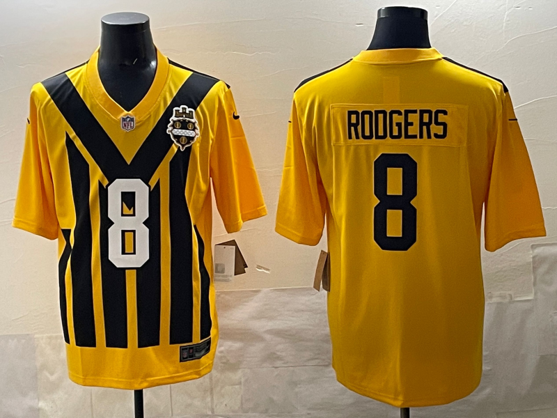 Men's Pittsburgh Steelers Aaron Rodgers Gold Alternate 1933 Throwback Game Jersey
