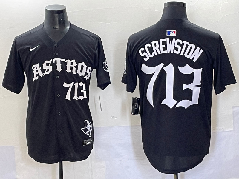 Men's Houston Astros Screwston Black Team Player Jersey