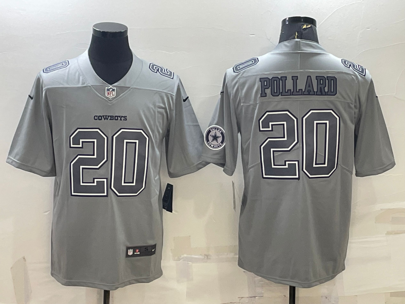Men's Dallas Cowboys Tony Pollard Gray Atmosphere Fashion Game Jersey