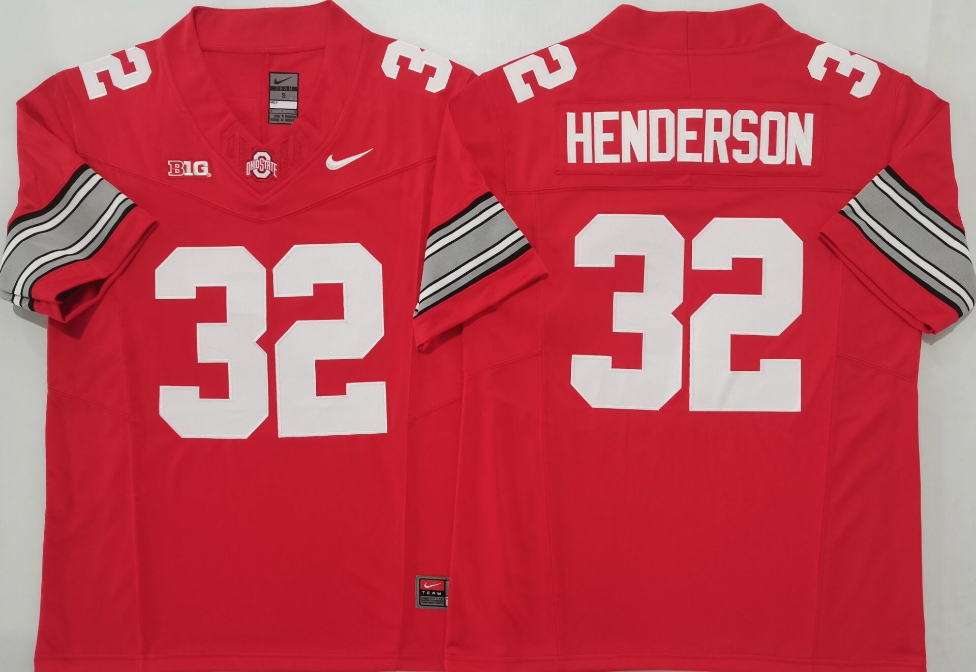 Men's Ohio State Buckeyes Treveyon Henderson Red Game Jersey