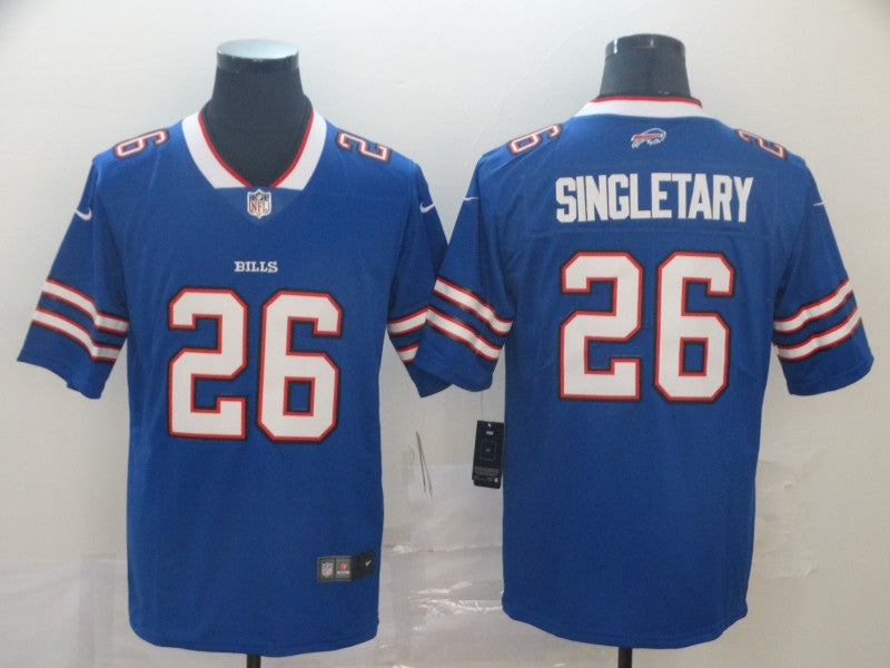 Men's Buffalo Bills Devin Singletary Blue Game Player Jersey