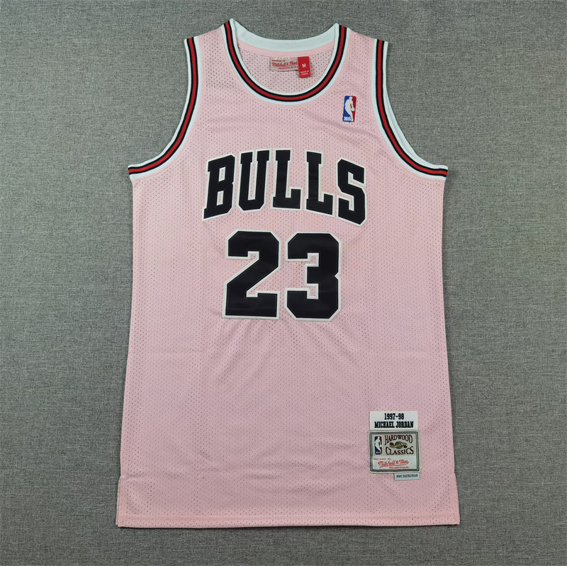 Men's Chicago Bulls Michael Jordan Pink 1997/98 Hardwood Classics Swingman Jersey