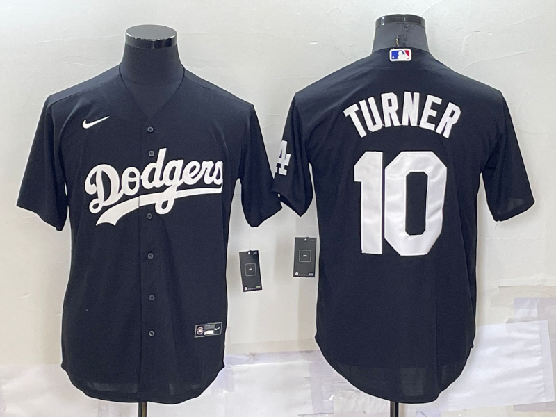 Men's Los Angeles Dodgers Justin Turner Black Replica Baseball Jersey