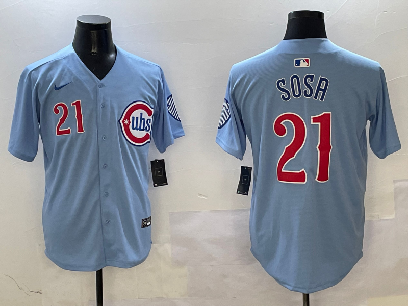 Men's Chicago Cubs Sammy Sosa Baby Blue 2nd Alternate Limited Player Jersey