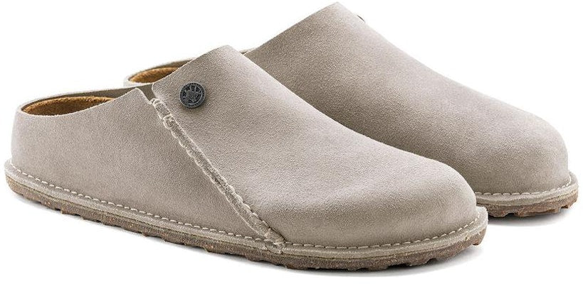 Birkenstock Zermatt 365 Suede Leather Stone Coin 1021319 Light Grey Covered-Toe Slippers