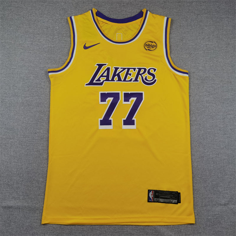 Men's Los Angeles Lakers Luka Doncic Gold Swingman Jersey - Icon Edition